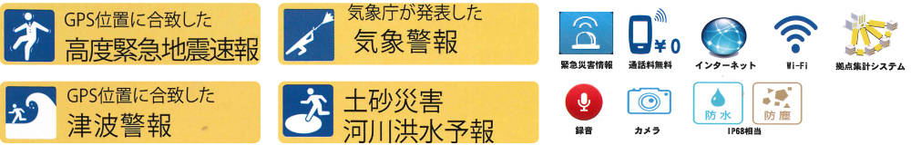 日常・災害時にも強い！あらゆる災害情報の即時取得ができる屋内からでも通話可能な端末